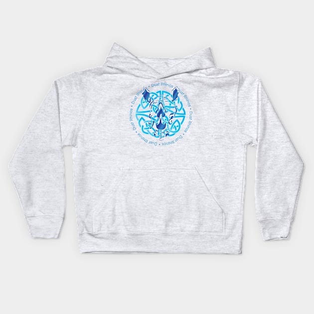 Dust Rhino Blue Knotwork Kids Hoodie by Dust Rhinos Swag Store